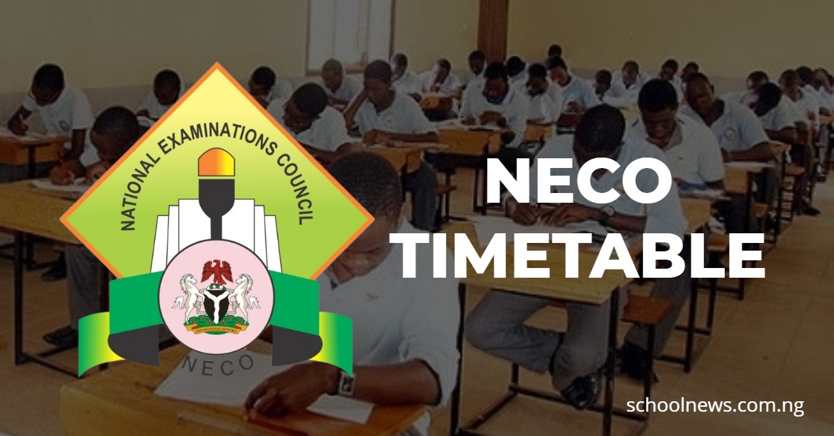 NECO SSCE Timetable 2024/2025